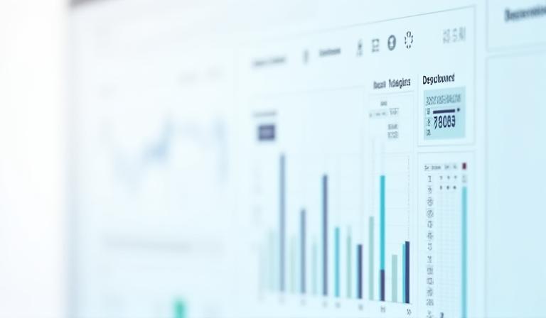A clean dashboard interface showing accessible data metrics for different departments