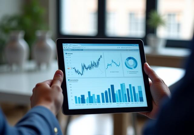 Modern data analytics dashboard showing business growth trends
